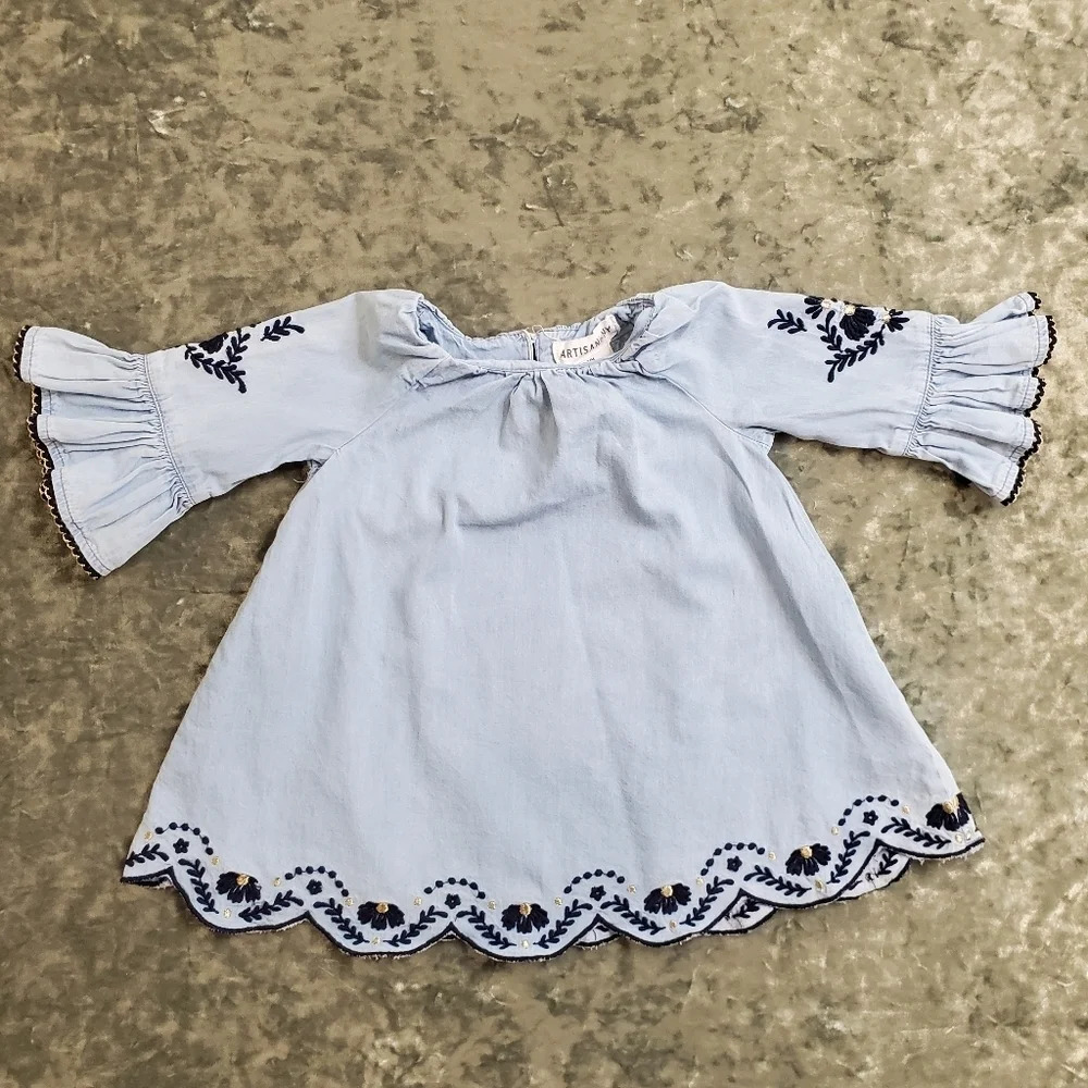 Artisan NY Blue Embroidered Dress‎